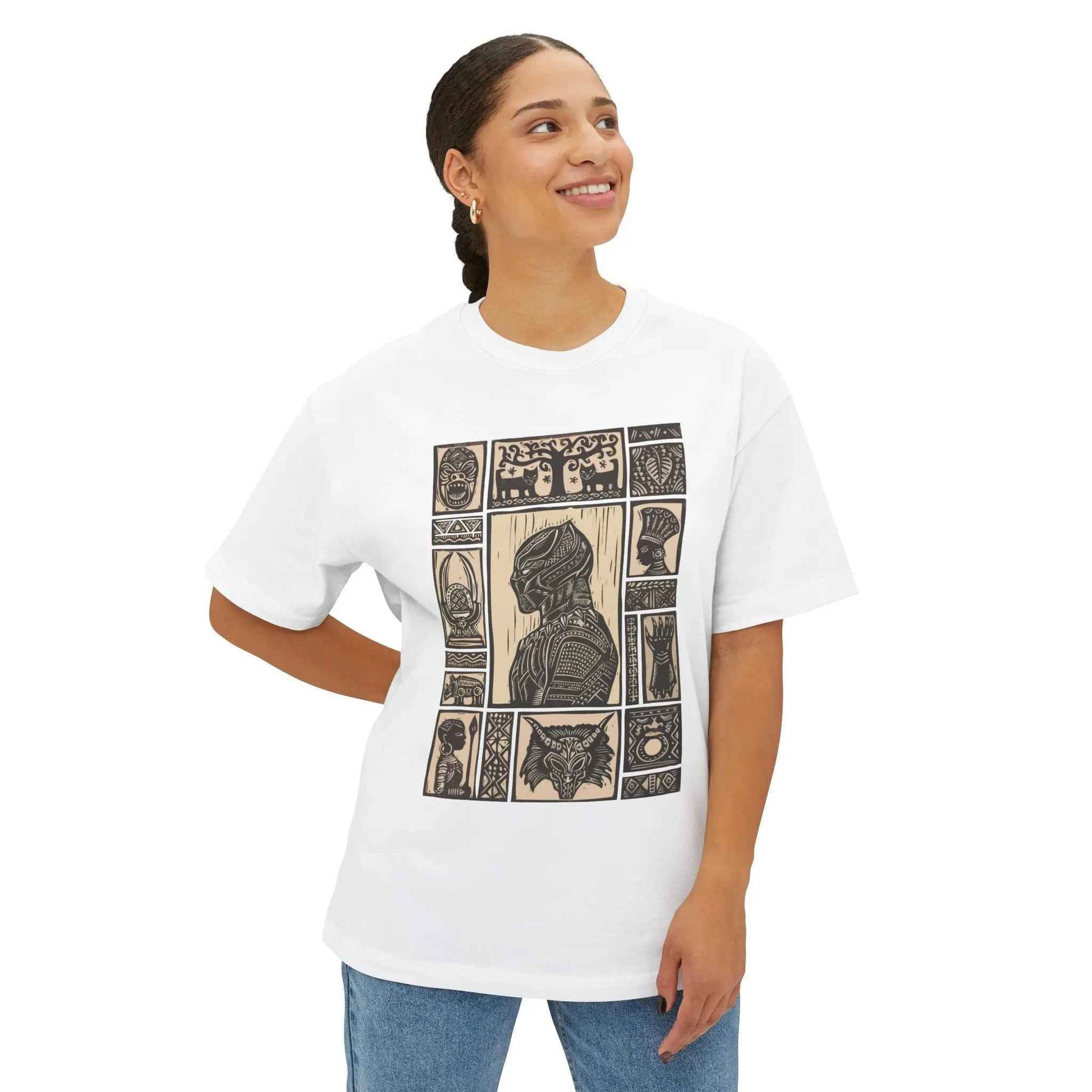 Artistic Oversized Boxy Tee with Unique Design | Unisex Graphic Shirt for Comfortable Streetwear and Casual Outfits