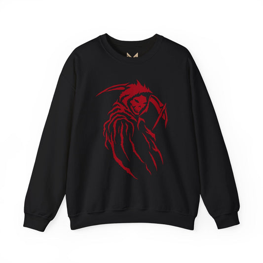 Grim Reaper Crewneck Sweatshirt | Unisex Cozy Pullover, Halloween Sweatshirt, Horror Aesthetic Apparel, Gift for Fans - Maklenn
