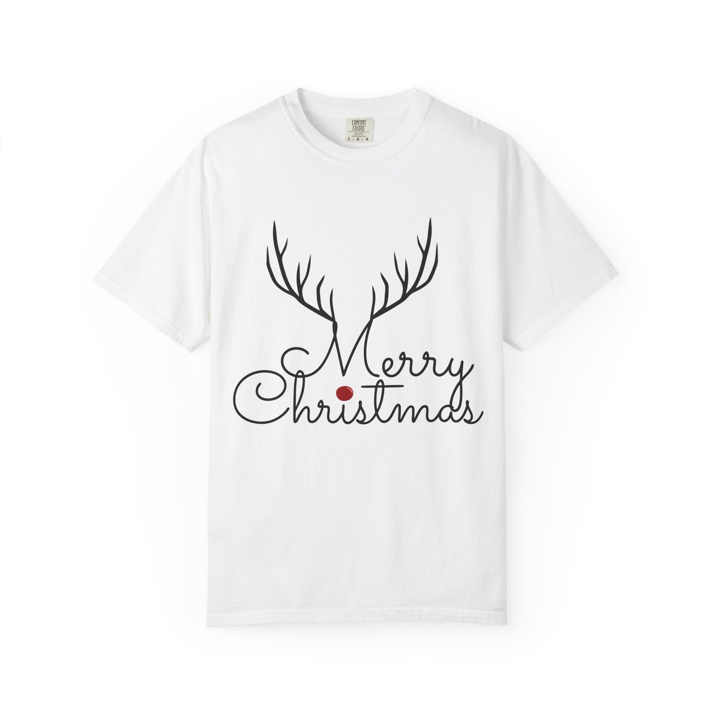 Merry Christmas Reindeer Antlers T-Shirt Printify