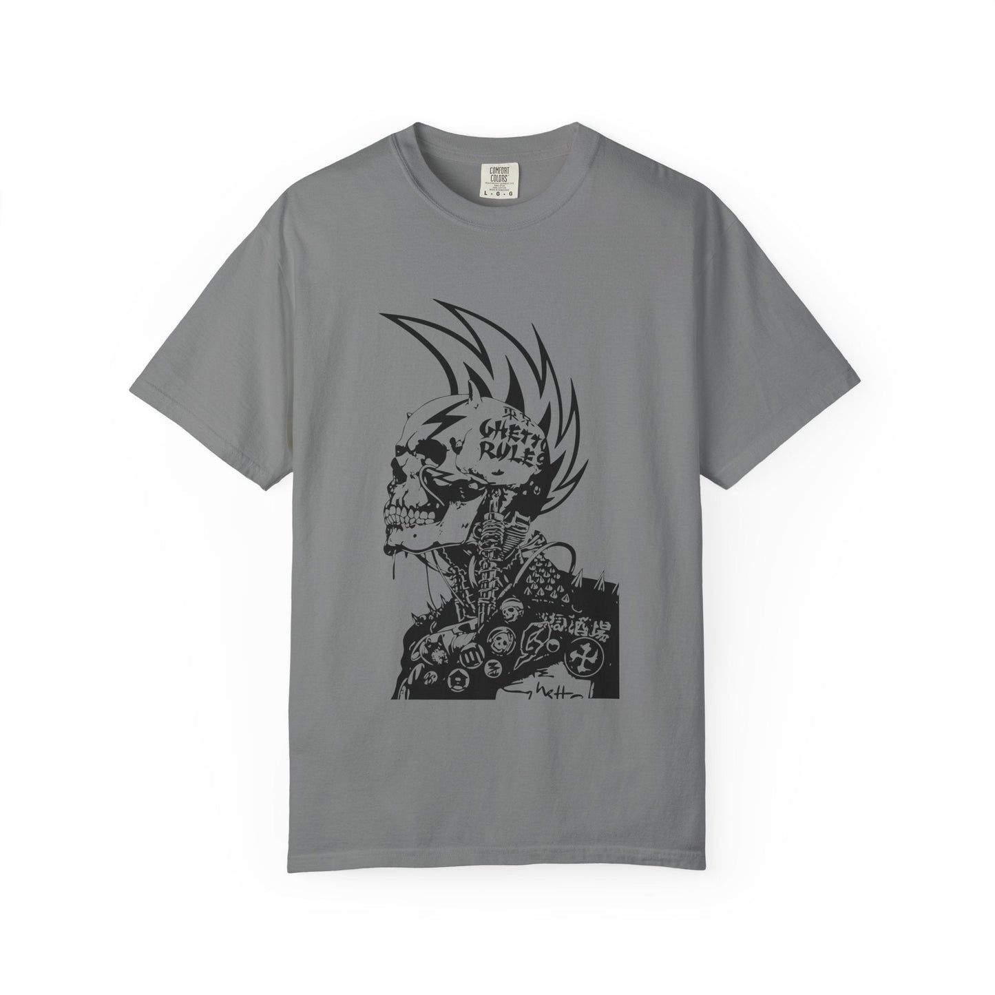 Punk Skull Graphic T-shirt for Unisex, Emo Fashion Tee, Edgy Streetwear, Gift for Music Lovers, Halloween Costume - Maklenn