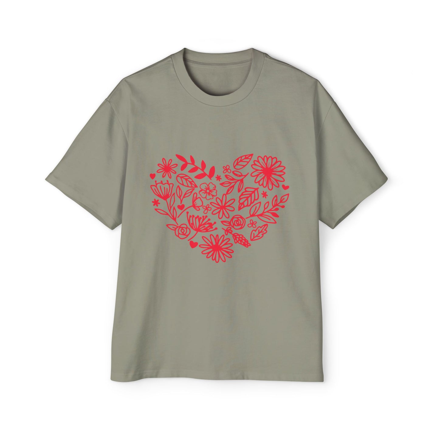 Romantic Floral Oversized Tee - Perfect for Valentine's Day, Casual Wear, Gift for Him, Comfortable Fashion, Everyday Style Printify