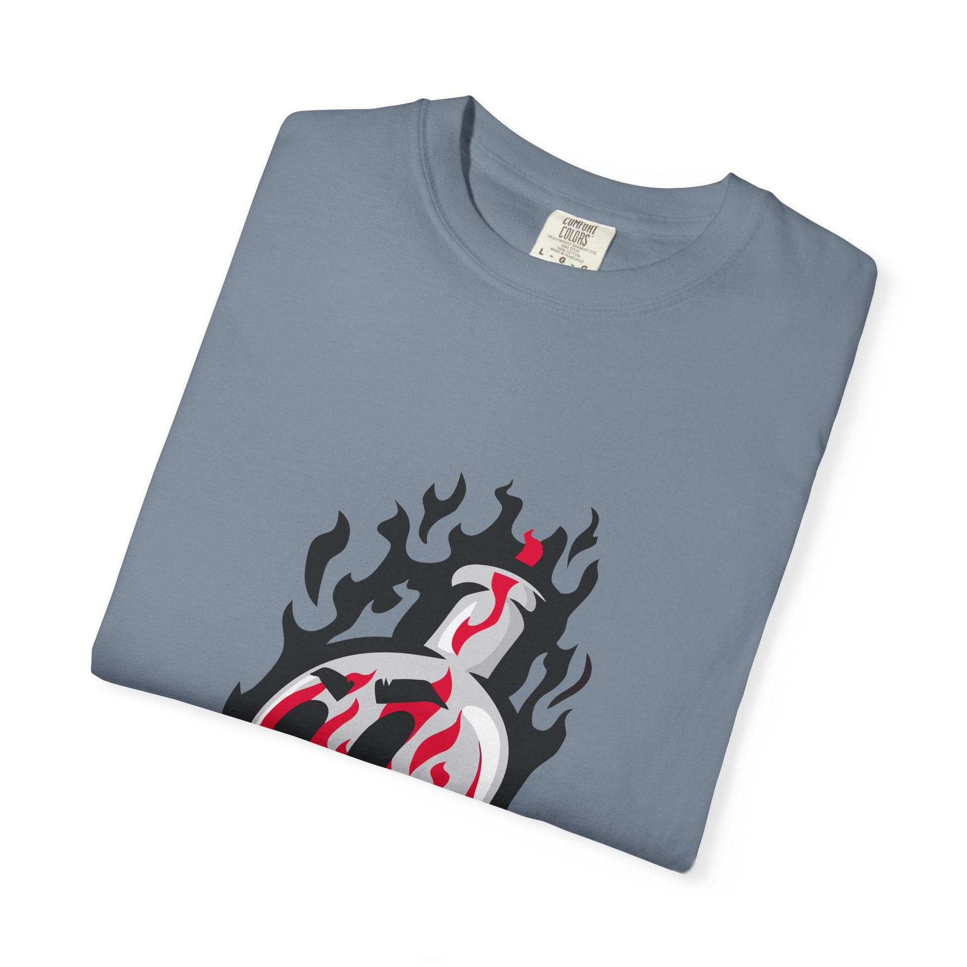 Flame Graphic T-shirt for Unisex, Casual Summer Wear, Gift for Music Lovers, Vibrant Artwork Tee, Trendy Fashion Top Printify