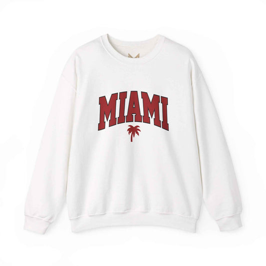 Miami Graphic Crewneck Sweatshirt, Unisex Sweatshirt, Cozy Miami Apparel, Casual Streetwear, Perfect Gift for Sport Lovers