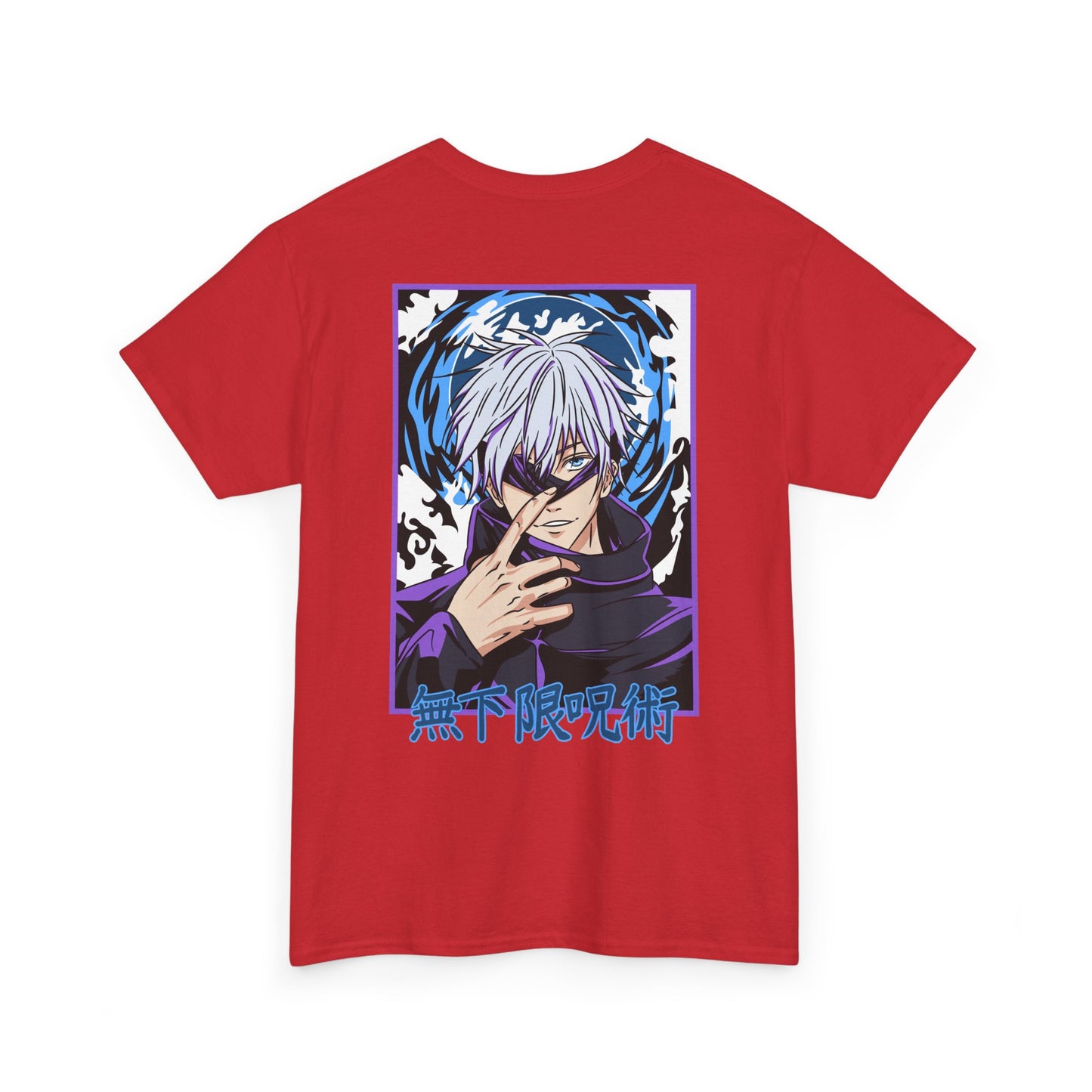 Jujutsu Kaisen Gojo Satoru Anime T-Shirt — Back Graphic & Japanese Logo