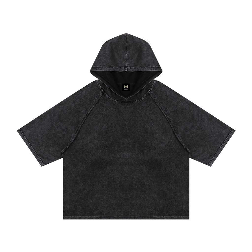 Snow Washed Hooded Boxy T-Shirt