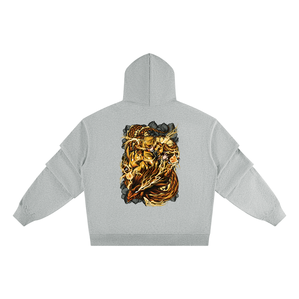 Zenitsu Agatsuma | Demon Slayer | Unisex Heavyweight Ruched Sleeves Hoodie ODMPOD