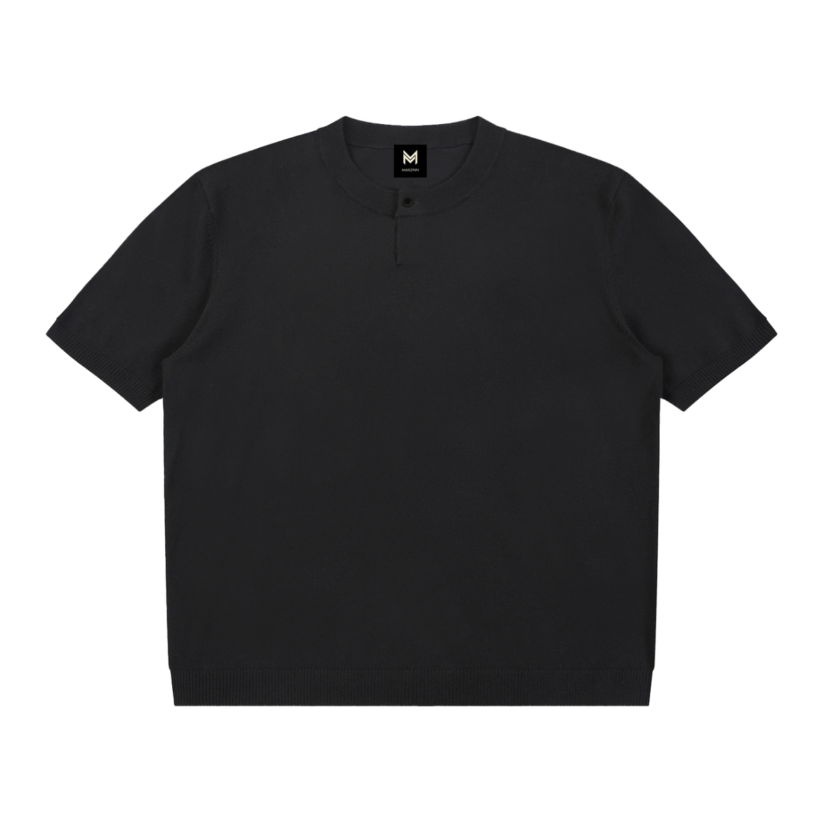 Cotton Knit Short Sleeve Henley T-Shirt