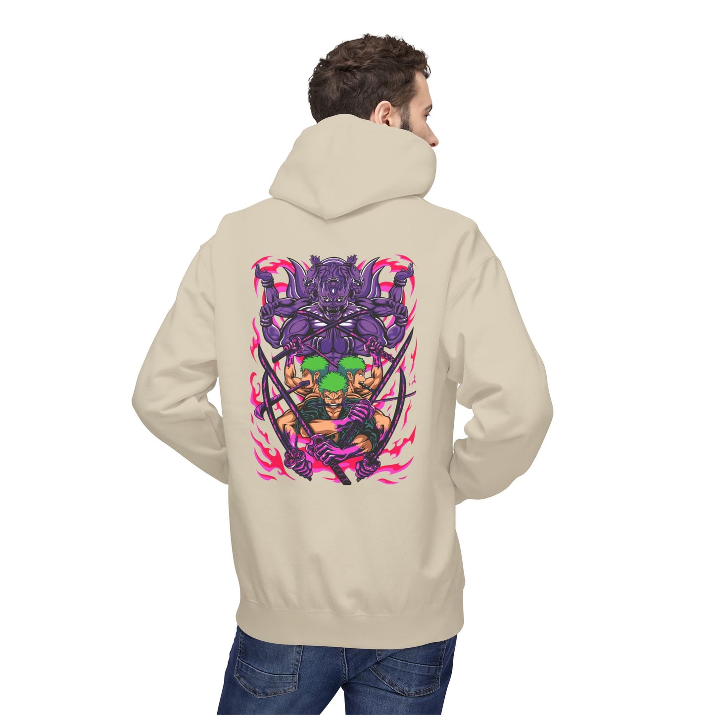 One Piece Zoro & Kuma Graphic Hoodie — Anime Pirate Crew Pullover