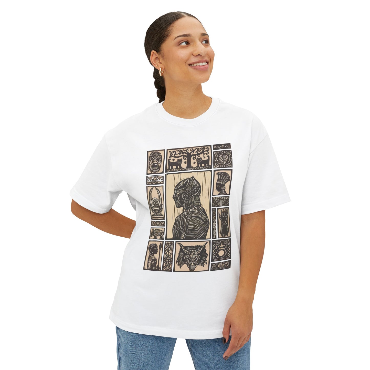 Artistic Oversized Boxy Tee with Unique Design | Unisex Graphic Shirt for Casual Outfits, Gift, Streetwear, Comfortable Style Printify