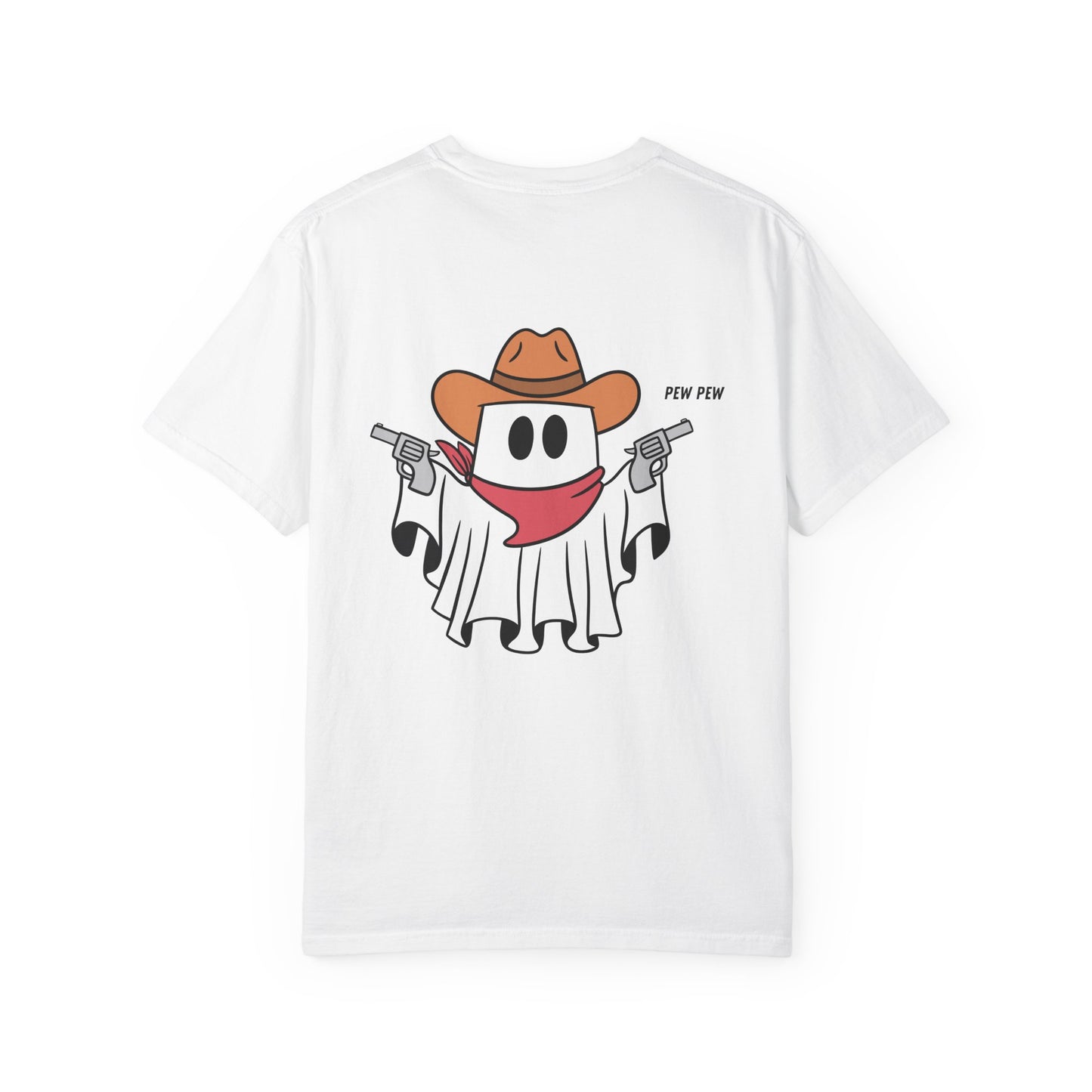 Ghost Cowboy T-Shirt — 'Pew Pew' Western Ghost Graphic Tee Printify