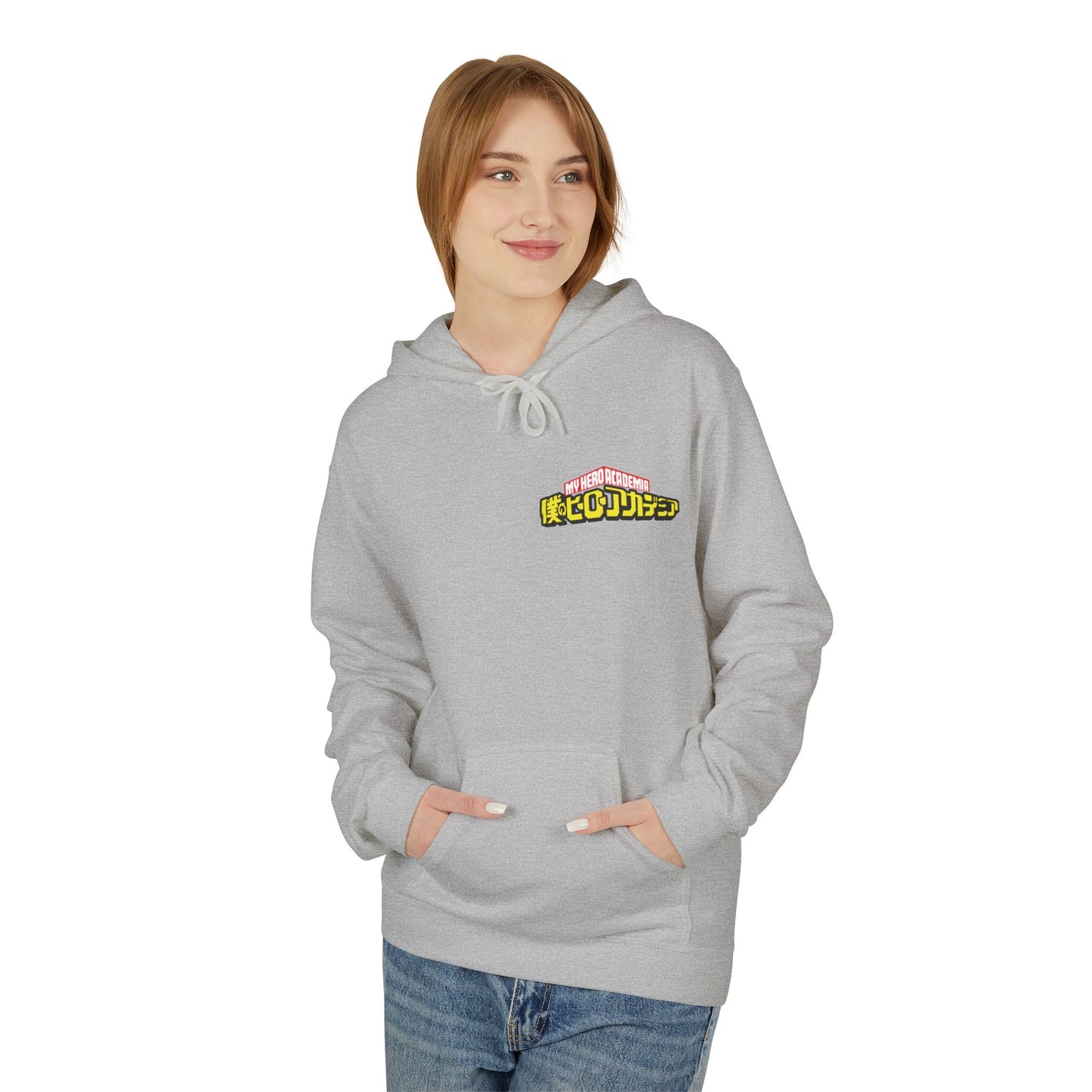 Anime Hero Duo Hoodie — Action Back Print with Japanese Logo