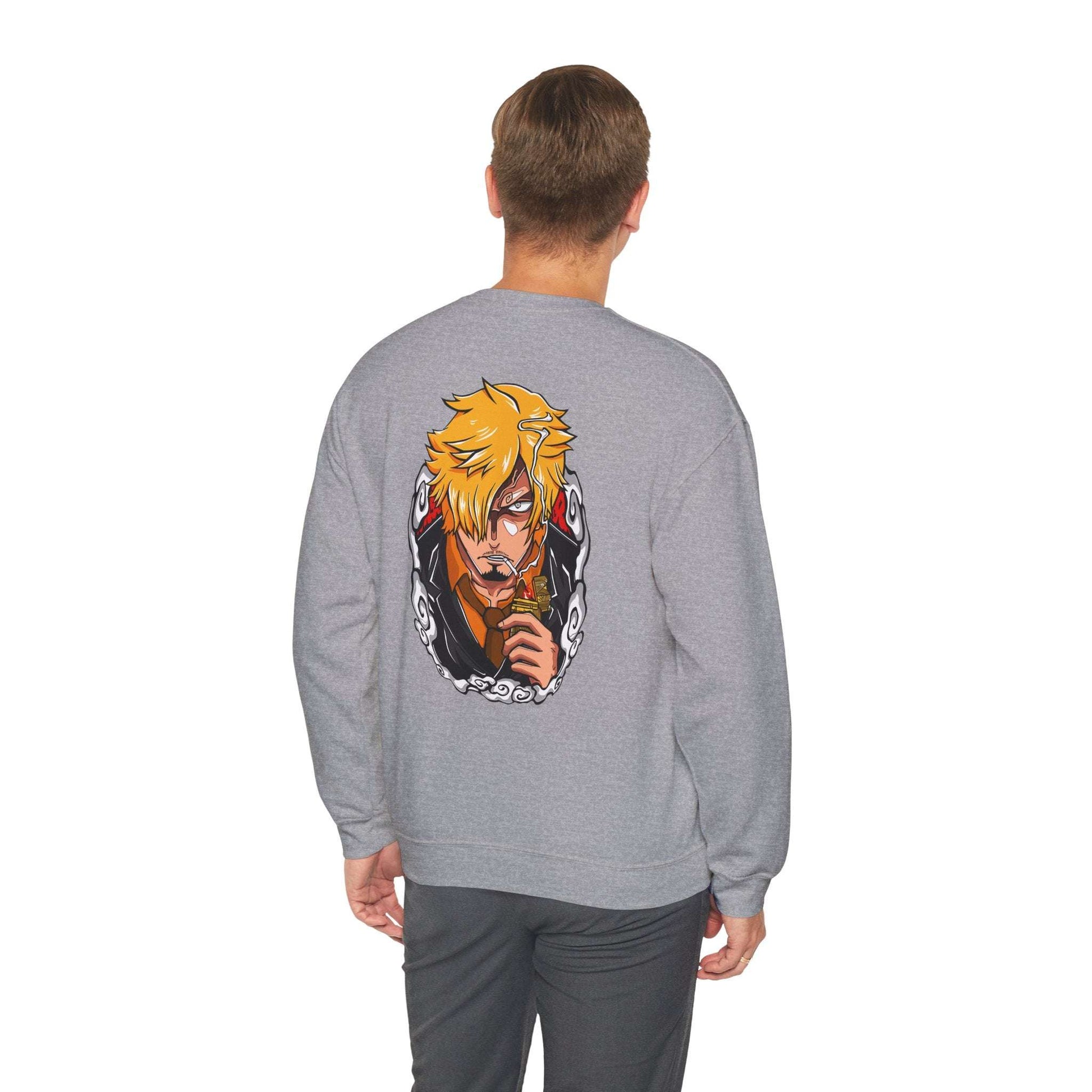 Anime Crewneck Sweatshirt — 'One Piece' Sanji Graphic Back with Logo Chest Maklenn Anime Crewneck Sweatshirt — 'One Piece' Sanji Graphic Back with Logo Chest Sweatshirt Maklenn www.maklenn.com India 33.23