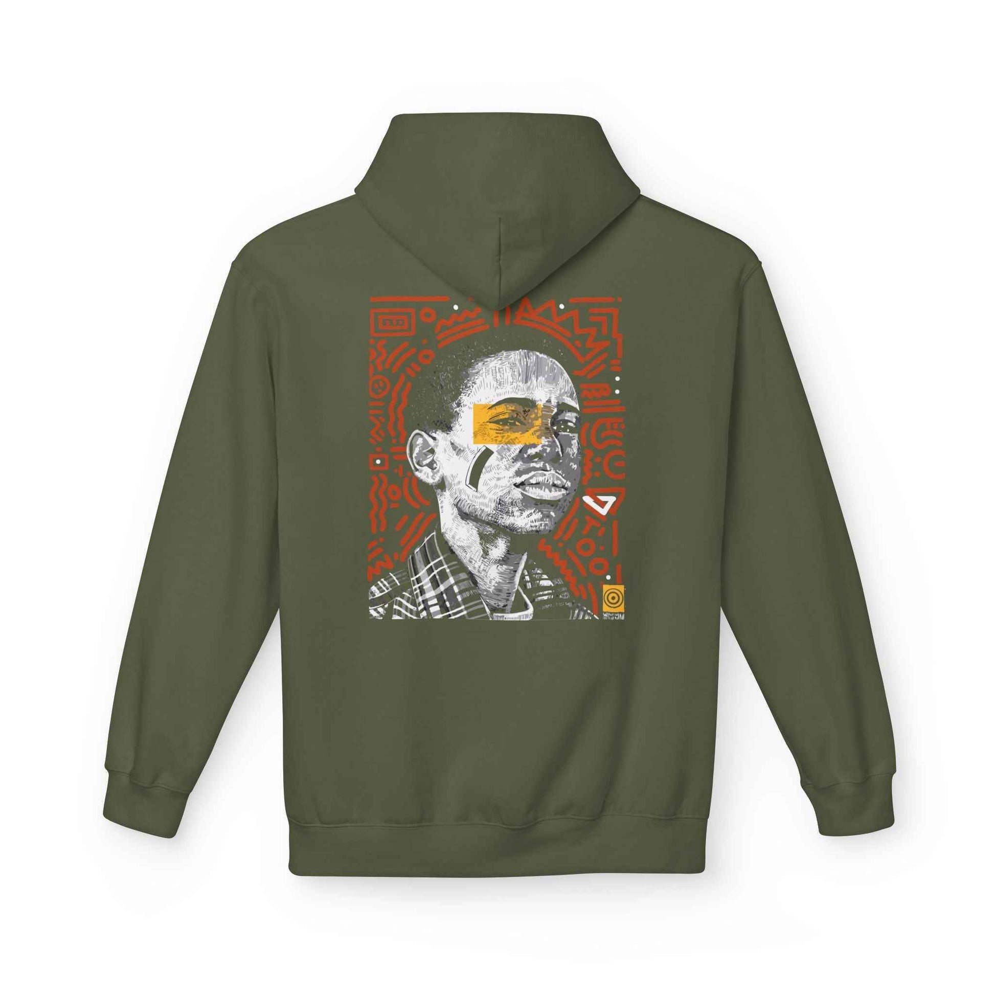 Artistic Fleece Hoodie with Unique Graphic Print for Comfort, Casual Wear, Gift for Art Lovers, Unisex Hip Hop Style