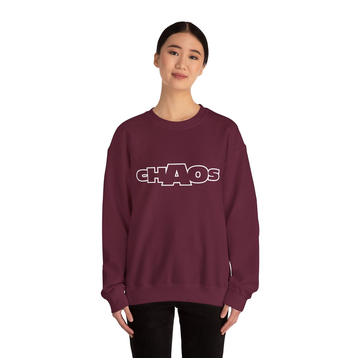 Chaos Unisex Heavy Blend™ Crewneck Sweatshirt | Cozy Streetwear, Casual Outfit, Trendy Gift, Everyday Wear, Graphic Apparel, Unisex Top - Maklenn