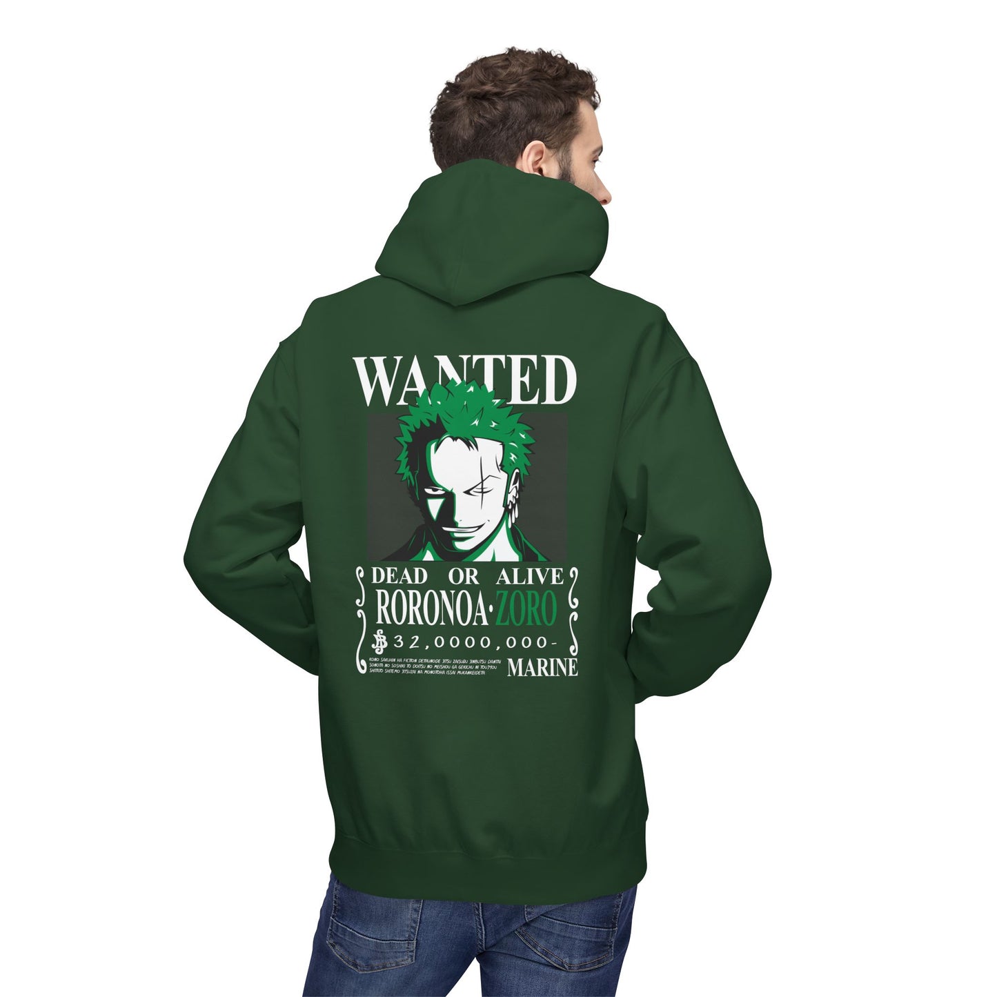 Roronoa Zoro "Wanted" Hoodie — One Piece Anime Crew Sweatshirt