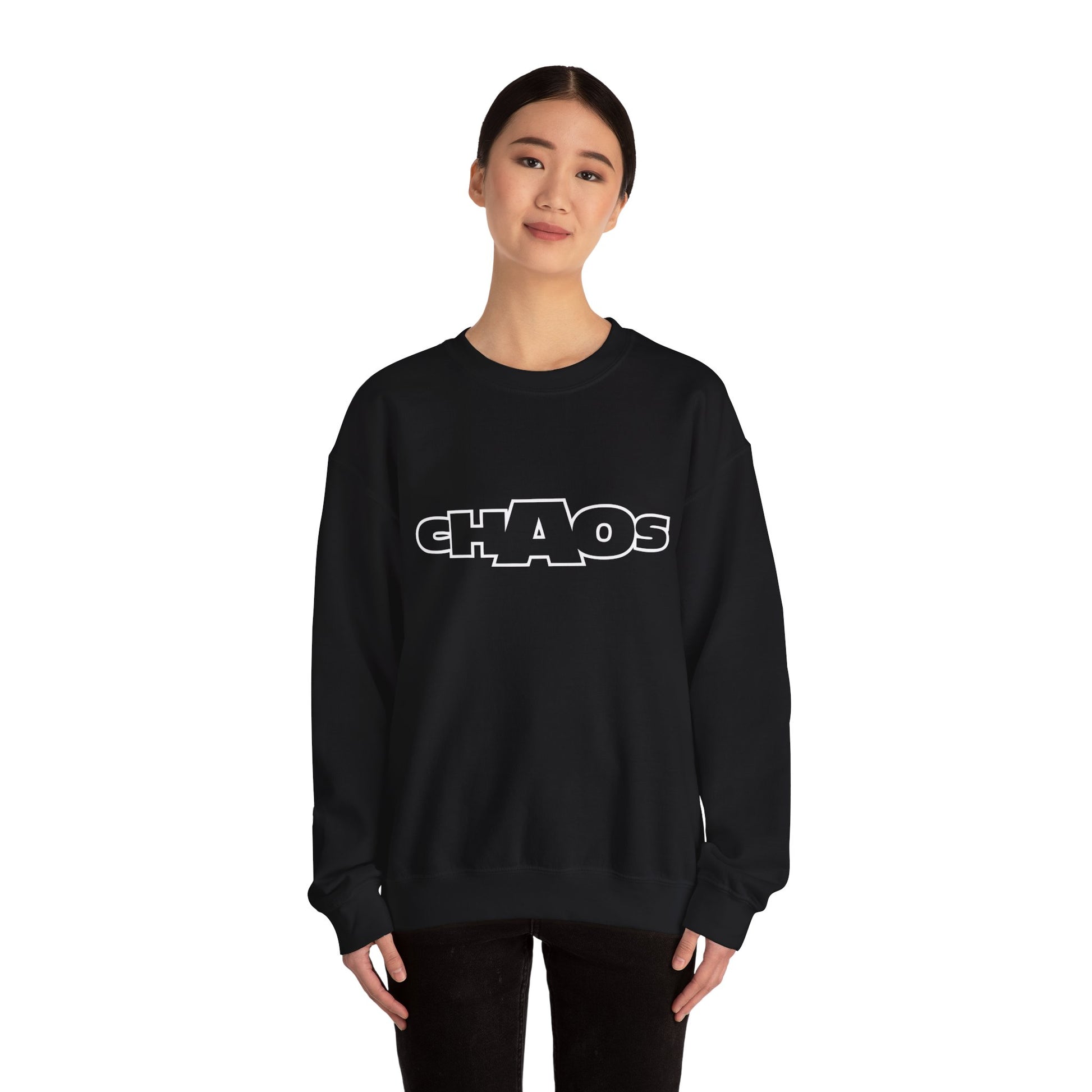 Chaos Unisex Heavy Blend™ Crewneck Sweatshirt | Cozy Streetwear, Casual Outfit, Trendy Gift, Everyday Wear, Graphic Apparel, Unisex Top Printify
