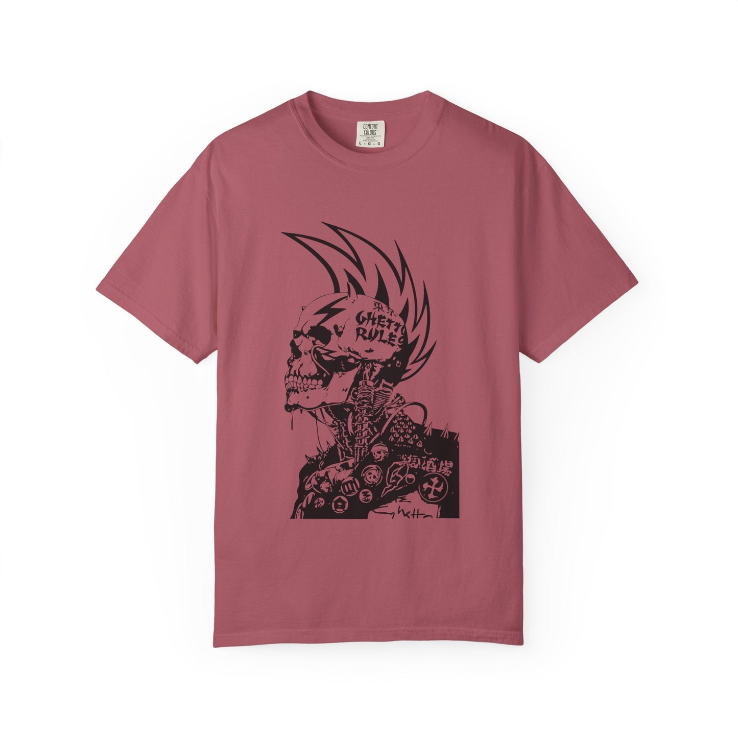 Punk Skull Graphic T-shirt for Unisex, Emo Fashion Tee, Edgy Streetwear, Gift for Music Lovers, Halloween Costume - Maklenn