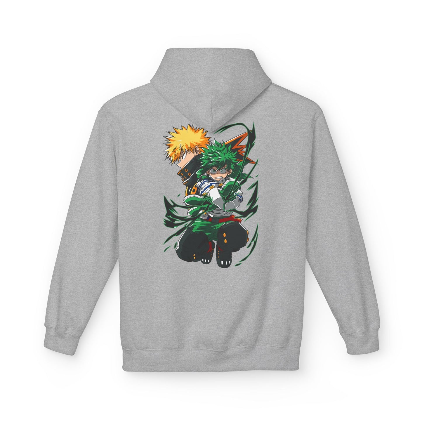 Anime Hero Duo Hoodie — Action Back Print with Japanese Logo