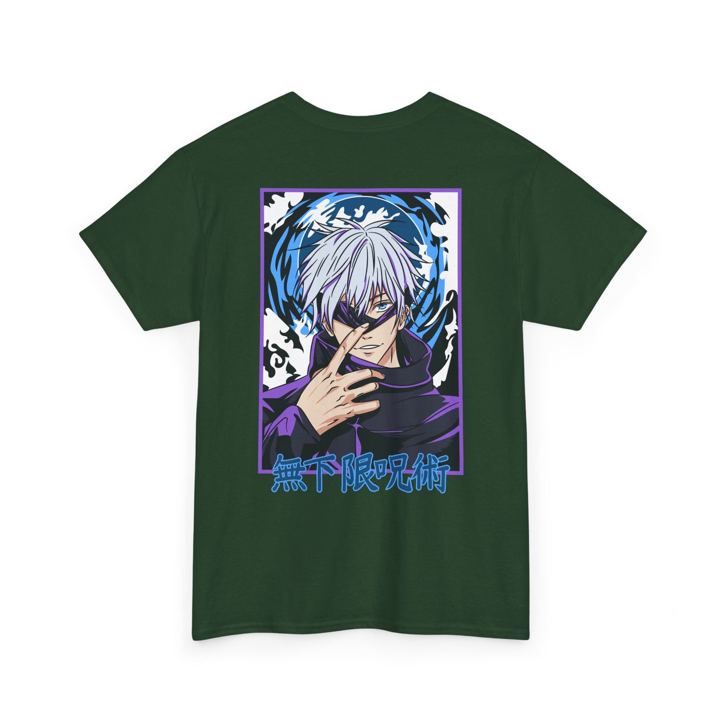 Jujutsu Kaisen Gojo Satoru Anime T-Shirt — Back Graphic & Japanese Logo