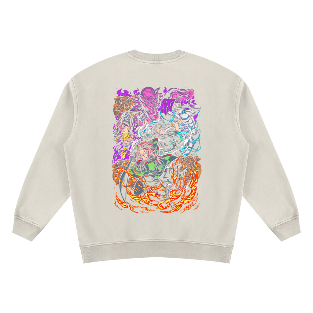 Demon Slayer Merch | Demon Slayer | Unisex Vintage Wash Fleece Sweatshirt ODMPOD