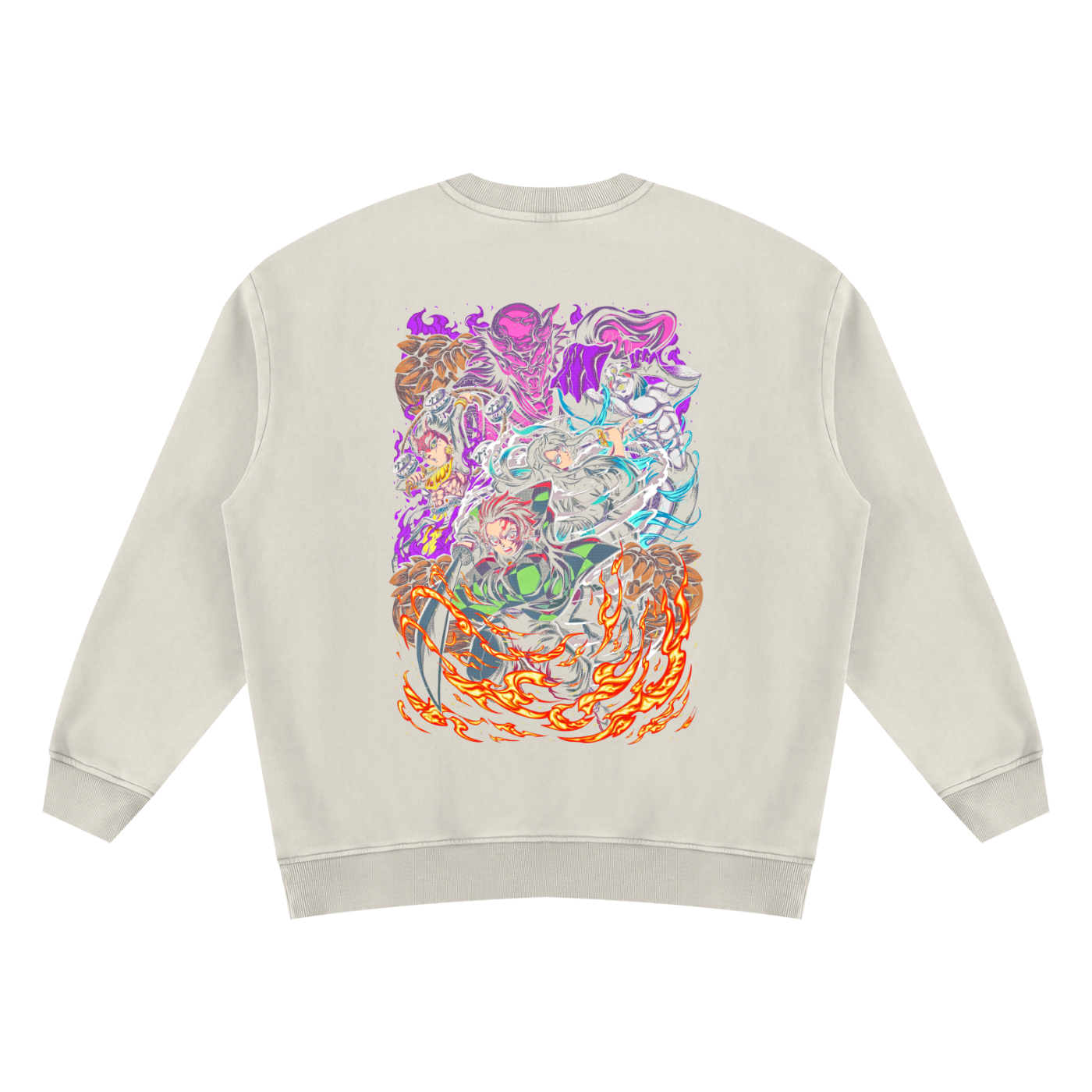 Demon Slayer Merch | Demon Slayer | Unisex Vintage Wash Fleece Sweatshirt ODMPOD
