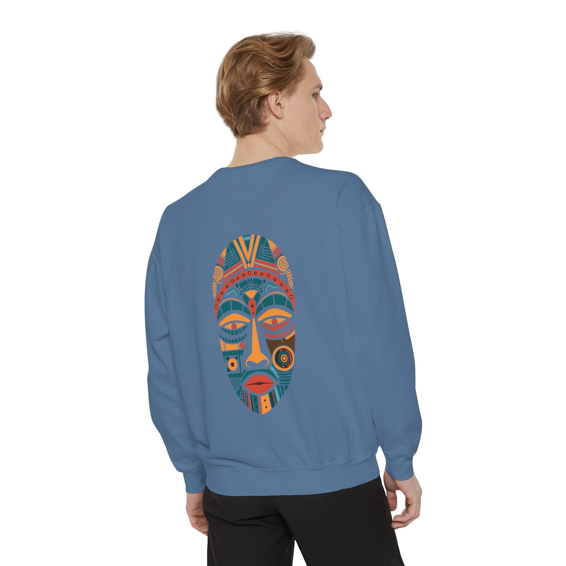 Artistic Unisex Sweatshirt - Colorful Face Design, Cozy Casual Wear, Perfect for Gifts, Fall Fashion, Unique Style Printify