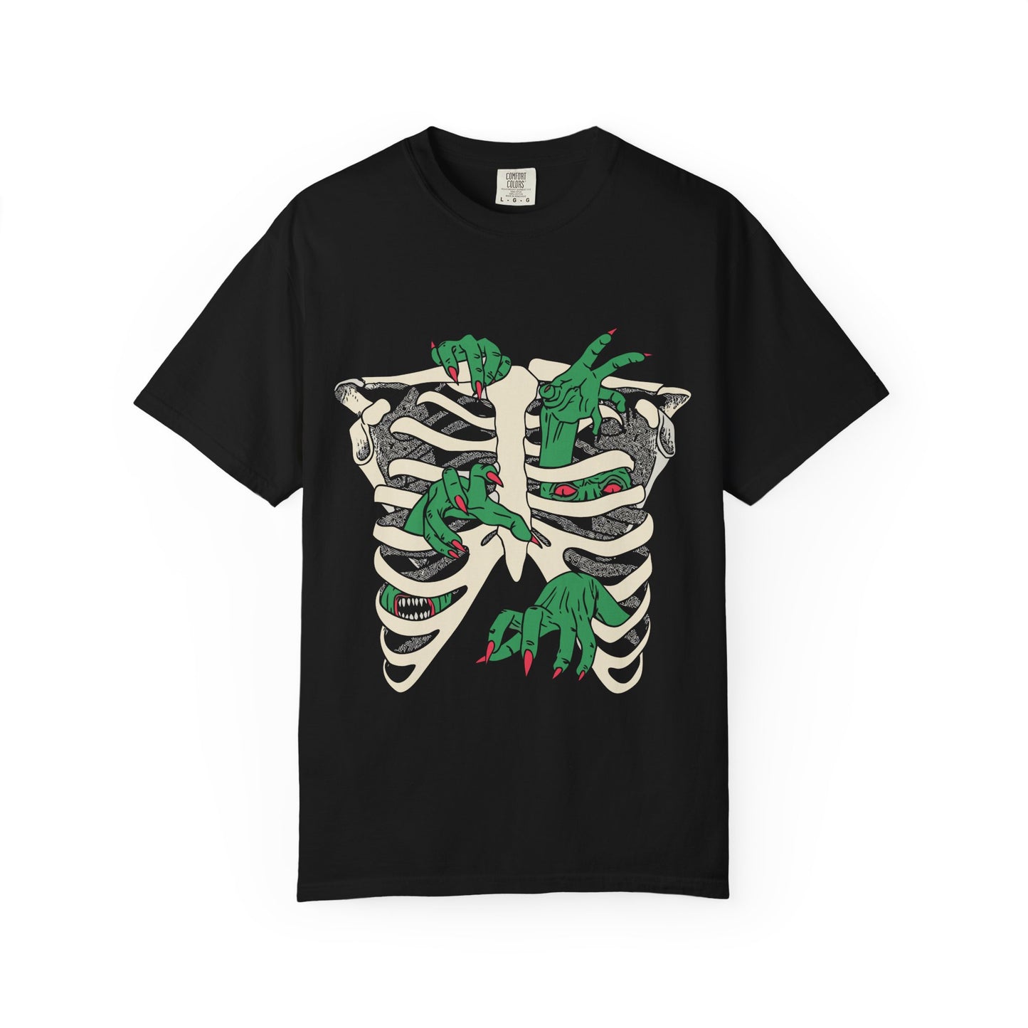 Skeleton Dino Unisex T-Shirt | Vintage Graphic Tee, Fun Gift, Casual Wear, Eco-Friendly Clothing, Halloween Apparel Printify