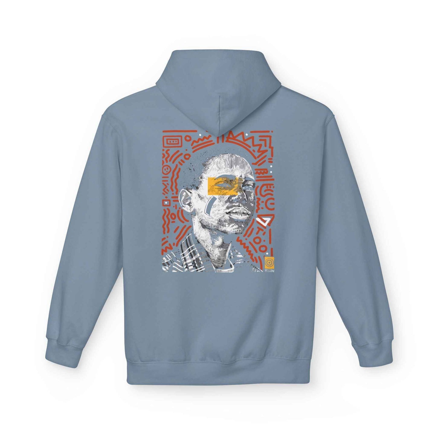 Artistic Fleece Hoodie with Unique Graphic Print for Comfort, Casual Wear, Gift for Art Lovers, Unisex Hip Hop Style
