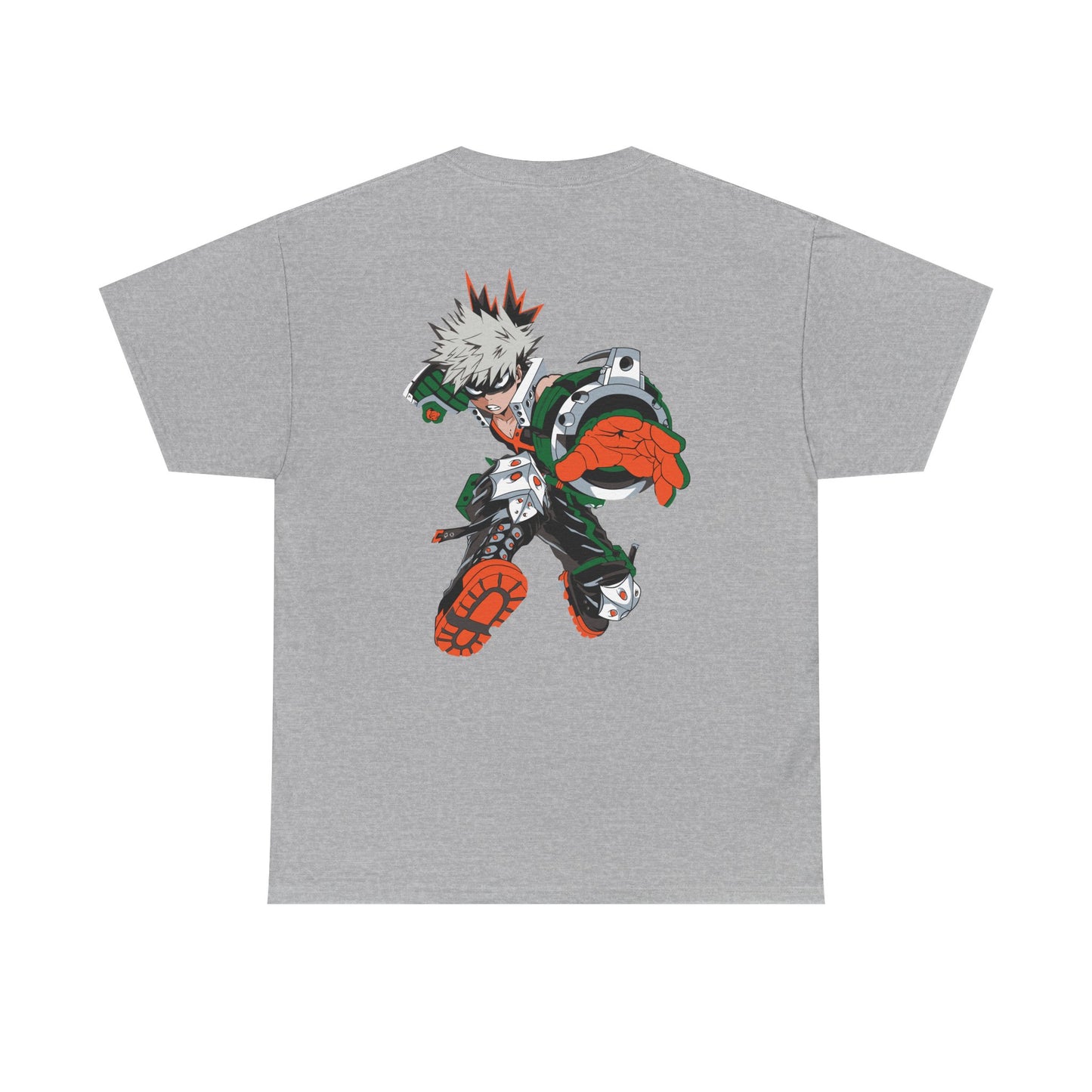 Anime Graphic Tee — Dynamic Action Back Print with Small Chest Logo