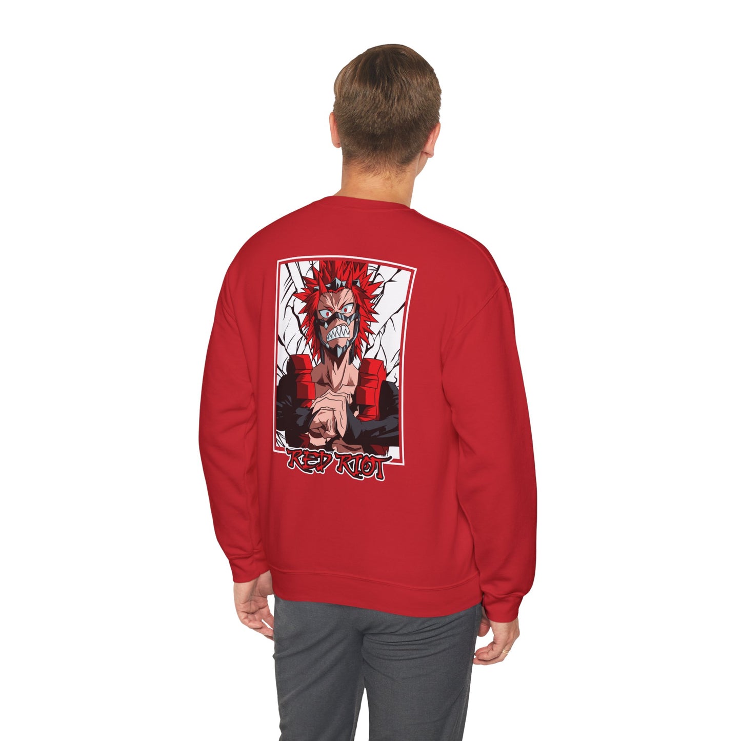 Crewneck Sweatshirt — Red Riot Anime Graphic (Keep Riot)