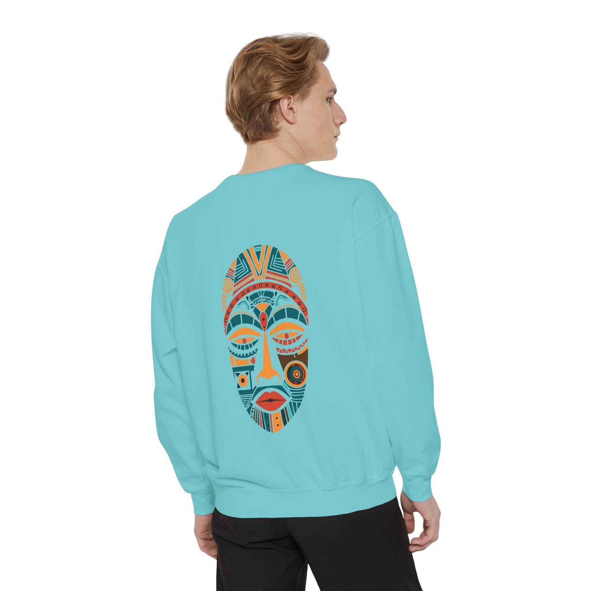 Artistic Unisex Sweatshirt - Colorful Face Design, Cozy Casual Wear, Perfect for Gifts, Fall Fashion, Unique Style