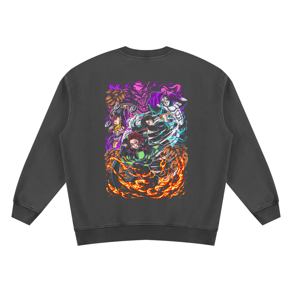 Demon Slayer Merch | Demon Slayer | Unisex Vintage Wash Fleece Sweatshirt ODMPOD