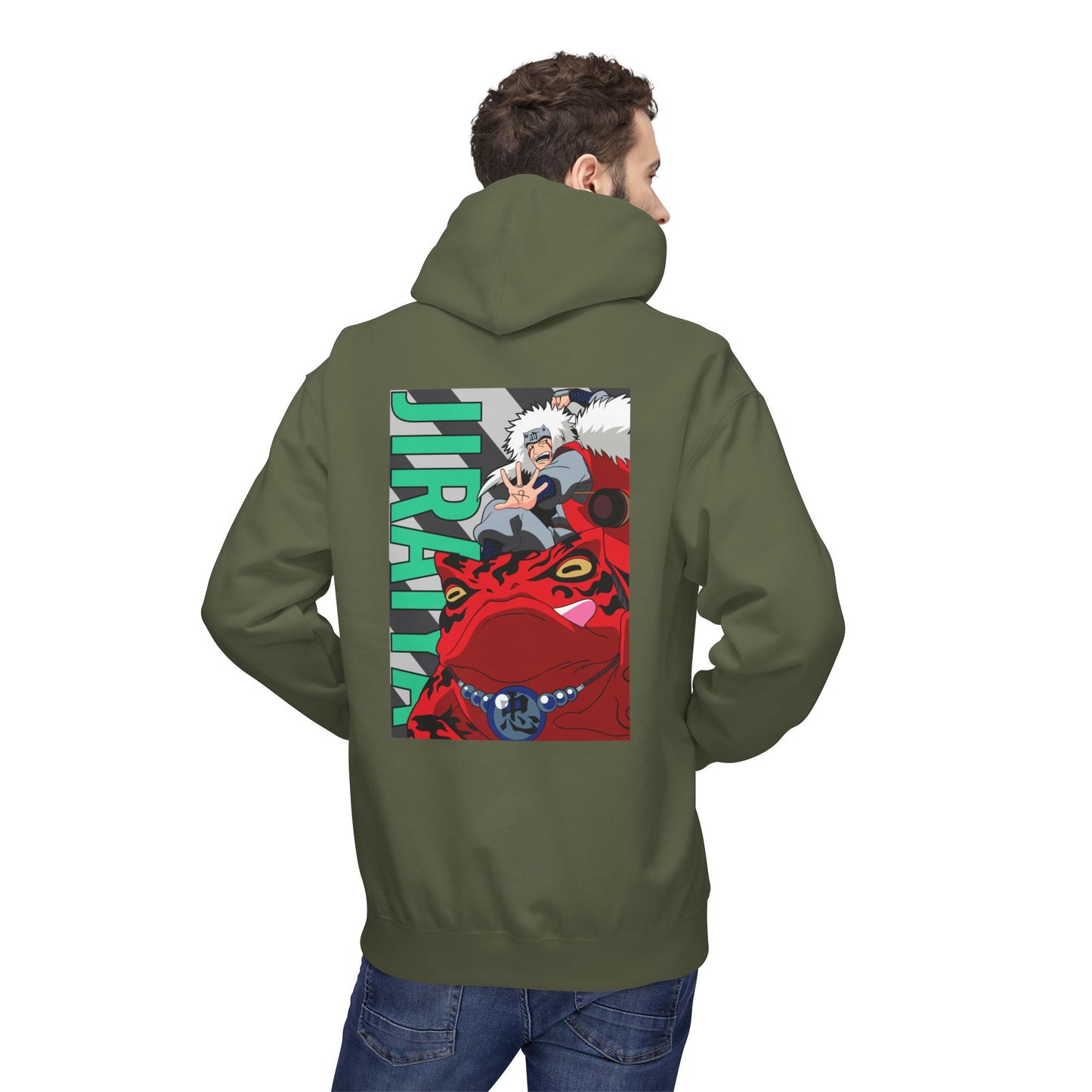 Anime Jiraiya Frog Graphic Hoodie — Naruto Sage Mode Back Print