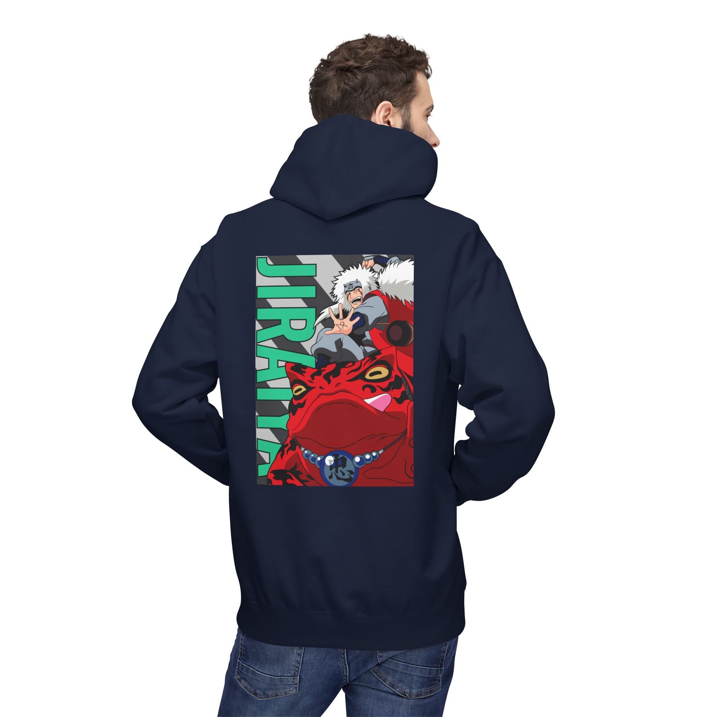 Anime Jiraiya Frog Graphic Hoodie — Naruto Sage Mode Back Print