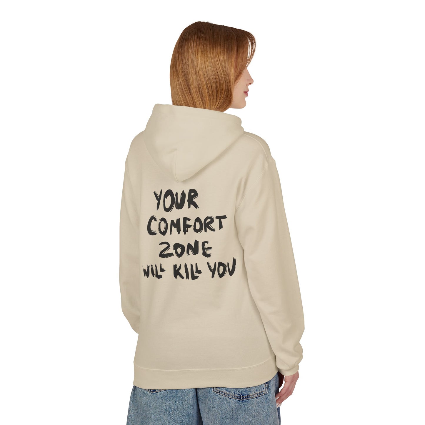 Comfort Zone Hoodie - Inspirational Quote Sweater, Motivational Gift, Cozy Fleece, Unisex Apparel for Everyday Wear, Perfect for [...] Printify