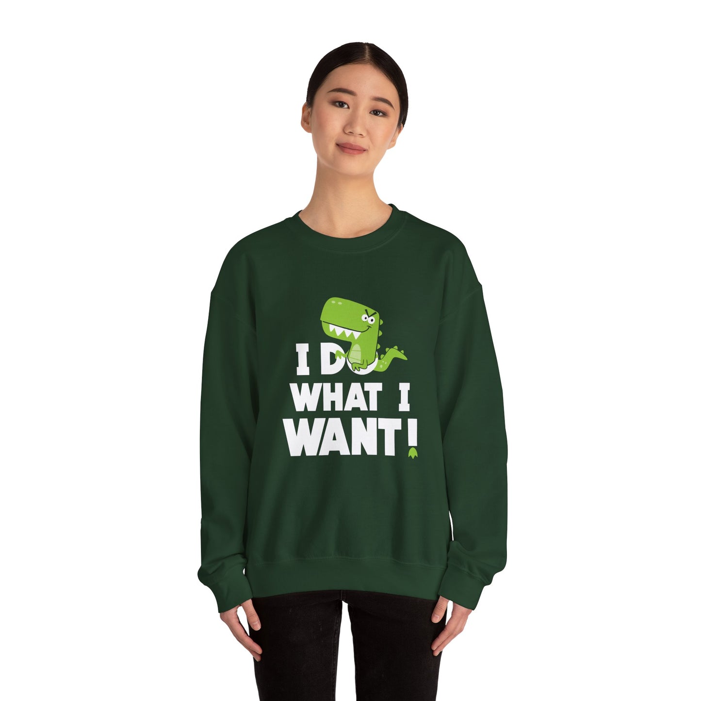Dinosaur Quote Sweatshirt, Funny Crewneck, Gifts for Kids & Teens, Birthday or Holiday Apparel, Cute Graphic Sweater Printify