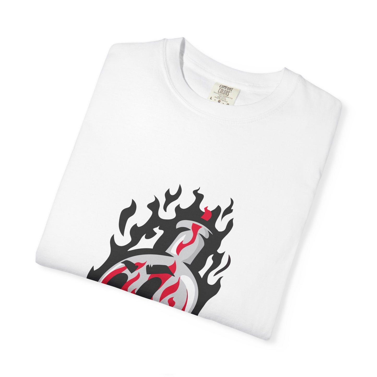 Flame Graphic T-shirt for Unisex, Casual Summer Wear, Gift for Music Lovers, Vibrant Artwork Tee, Trendy Fashion Top Printify