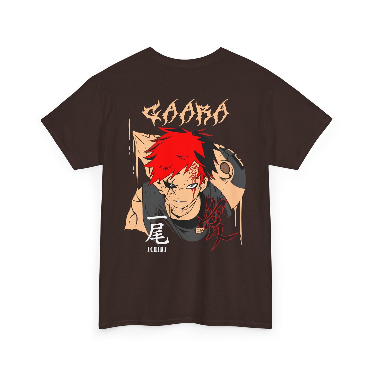 Gaara Graphic Tee — Anime Character Back Print T-Shirt