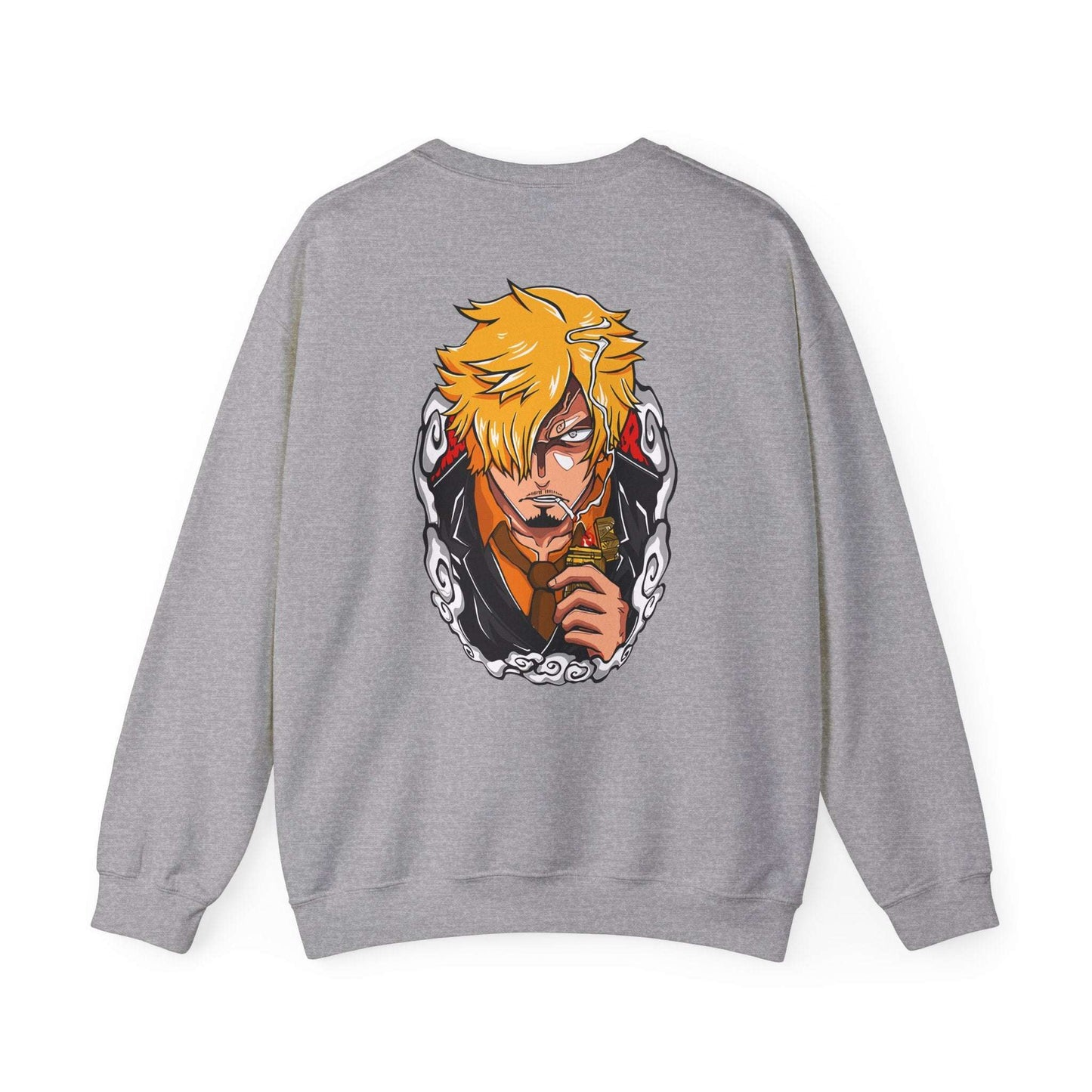 Anime Crewneck Sweatshirt — 'One Piece' Sanji Graphic Back with Logo Chest Maklenn Anime Crewneck Sweatshirt — 'One Piece' Sanji Graphic Back with Logo Chest Sweatshirt Maklenn www.maklenn.com India 33.23