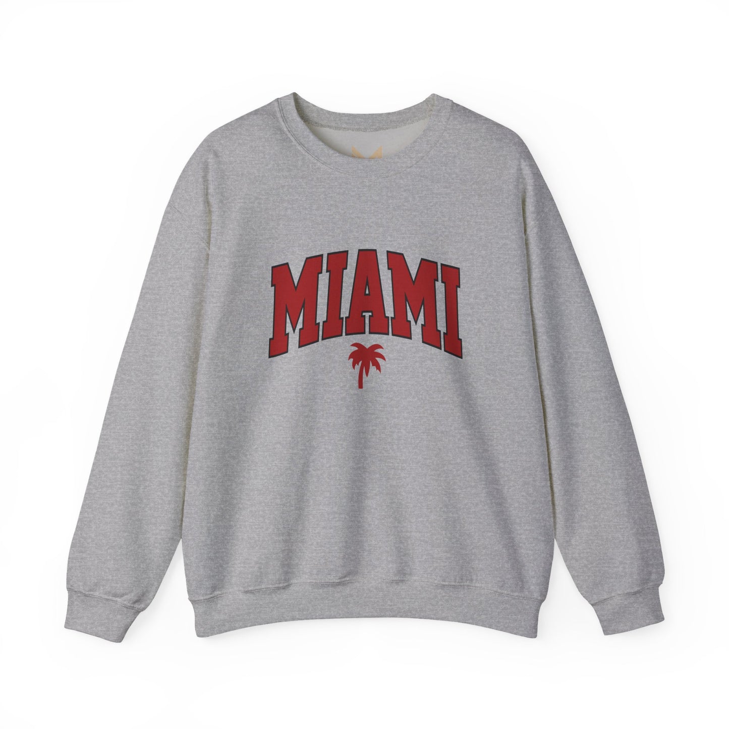 Miami Graphic Crewneck Sweatshirt, Unisex Sweatshirt, Cozy Miami Apparel, Casual Streetwear, Perfect Gift for Sport Lovers Printify