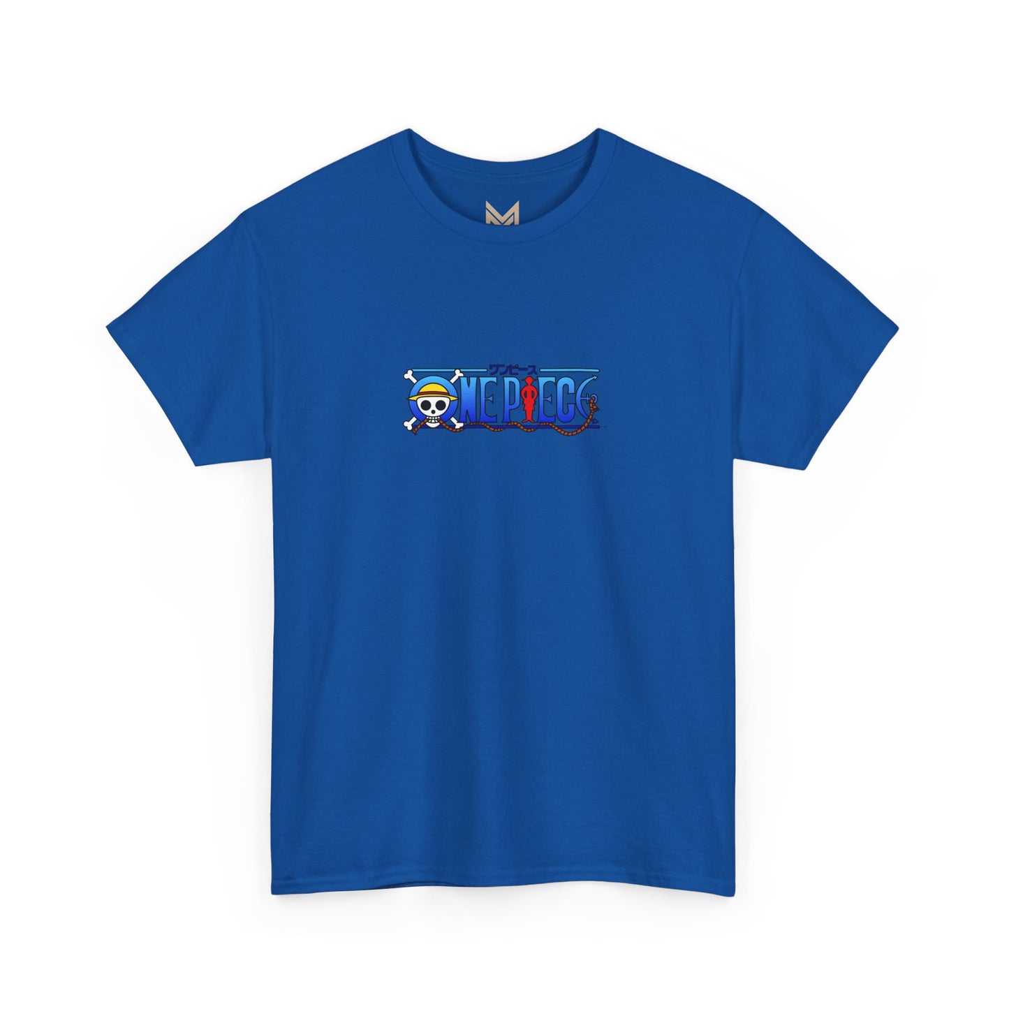 One Piece Anime Tee — White 'King' Pirate Skull Chest & Back Graphic Shirt