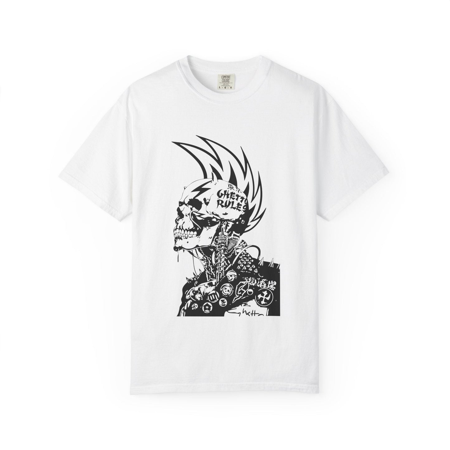 Punk Skull Graphic T-shirt for Unisex, Emo Fashion Tee, Edgy Streetwear, Gift for Music Lovers, Halloween Costume - Maklenn
