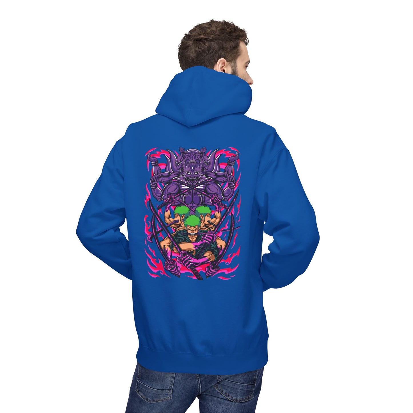 One Piece Zoro & Kuma Graphic Hoodie — Anime Pirate Crew Pullover