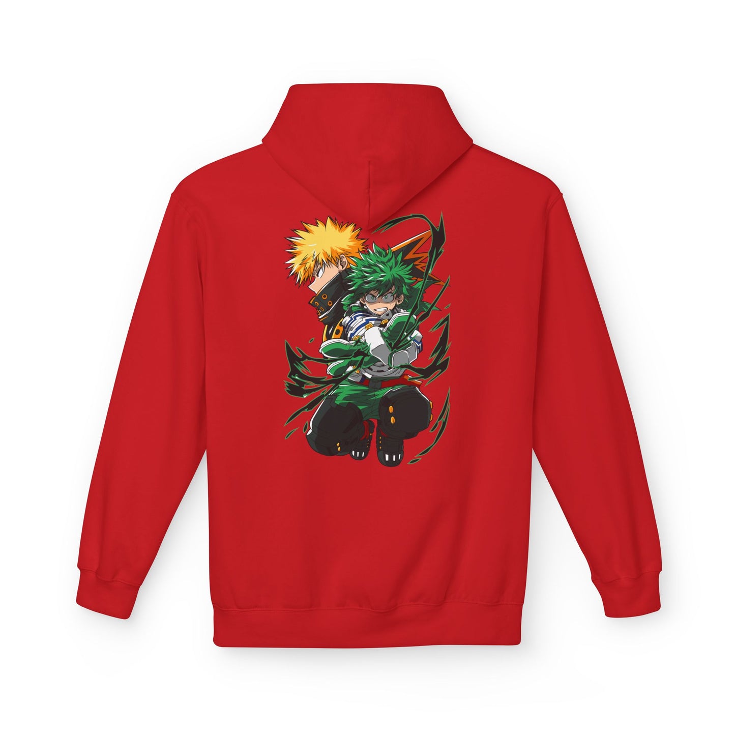 Anime Hero Duo Hoodie — Action Back Print with Japanese Logo
