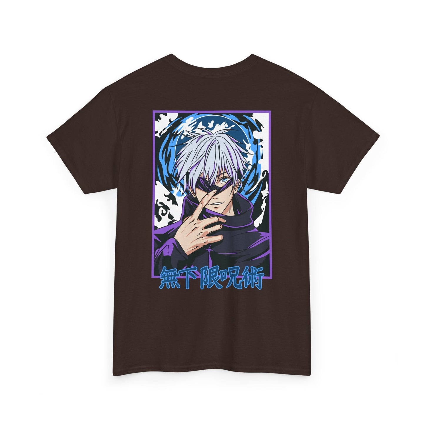 Jujutsu Kaisen Gojo Satoru Anime T-Shirt — Back Graphic & Japanese Logo