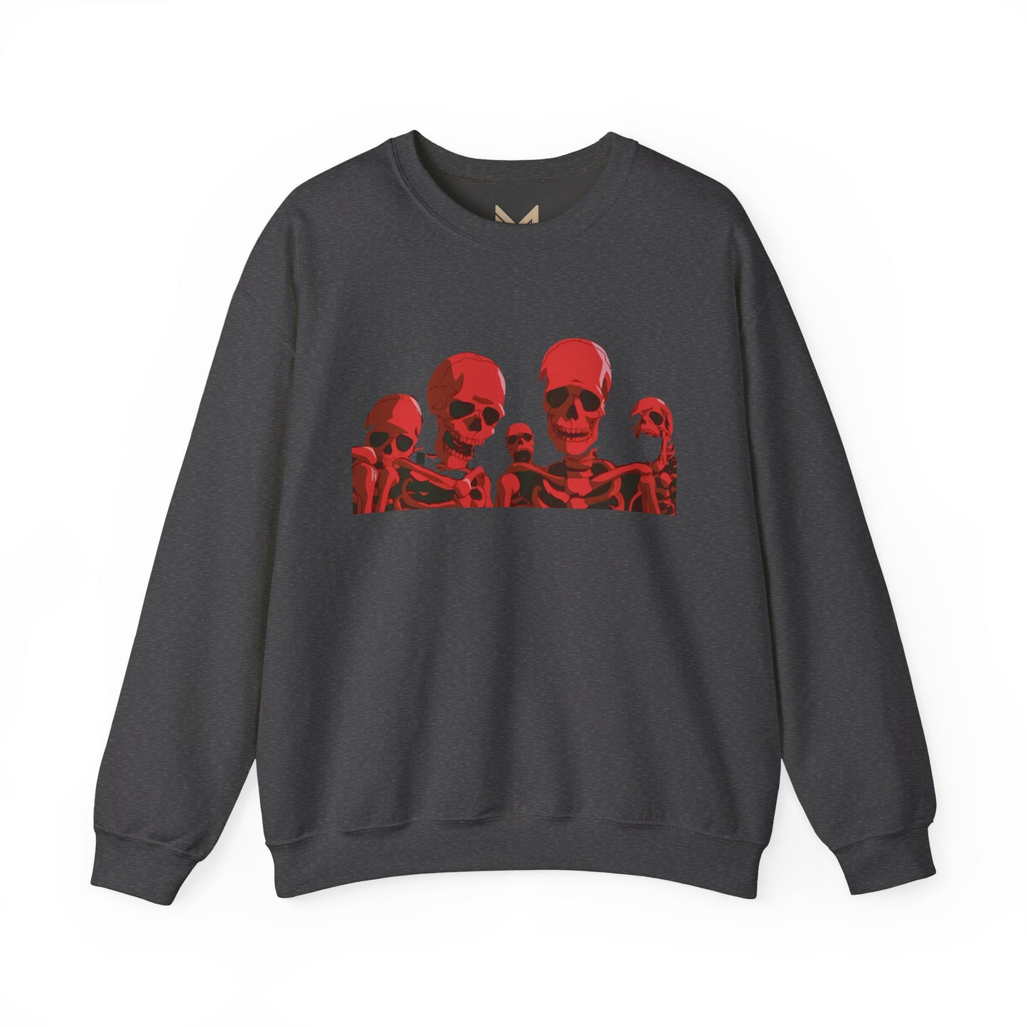 Red Skull Crewneck Sweatshirt Printify