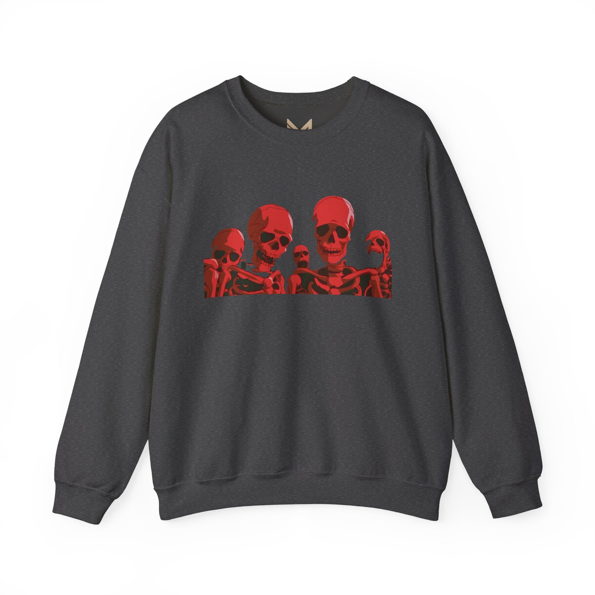 Red Skull Crewneck Sweatshirt Printify
