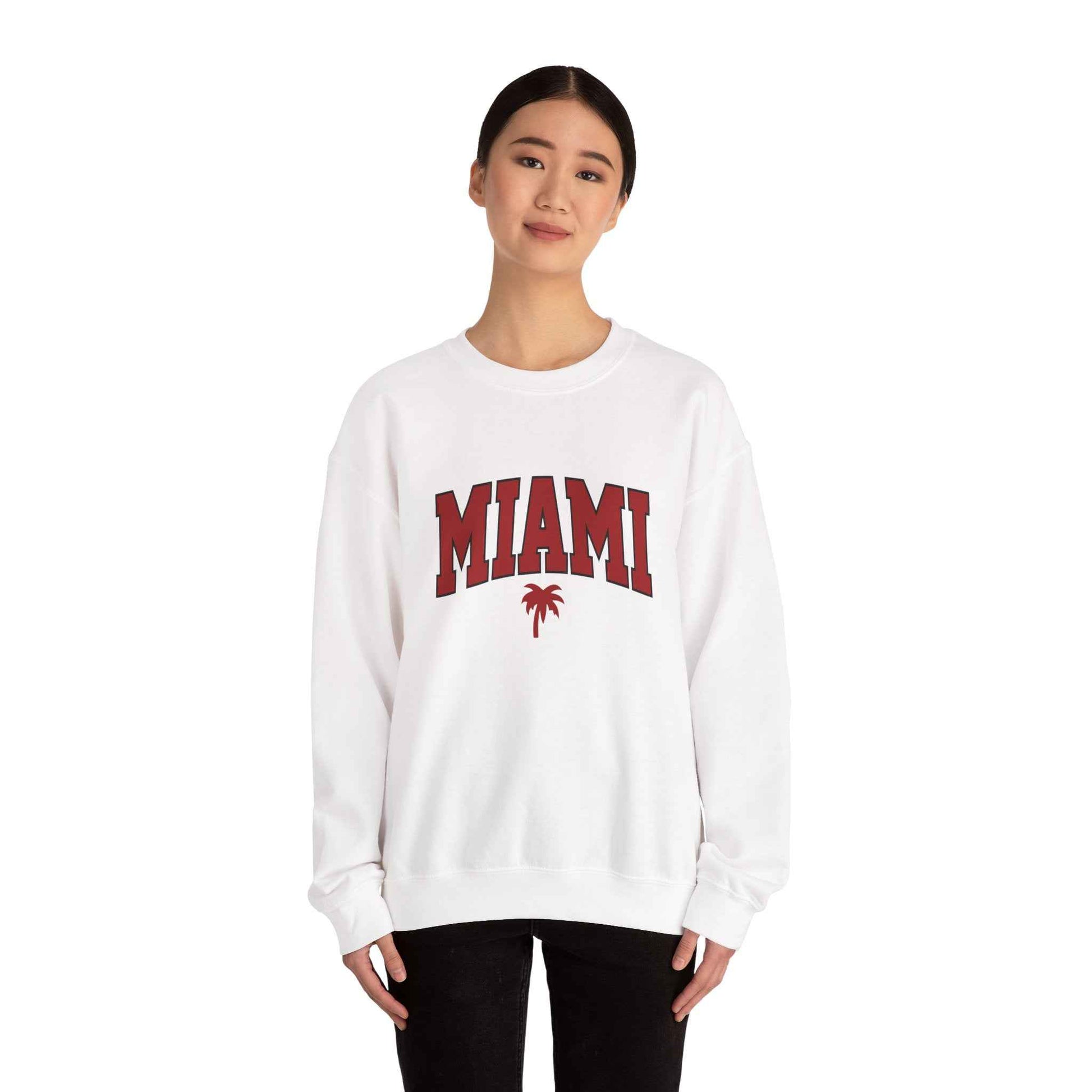 Miami Graphic Crewneck Sweatshirt, Unisex Sweatshirt, Cozy Miami Apparel, Casual Streetwear, Perfect Gift for Sport Lovers