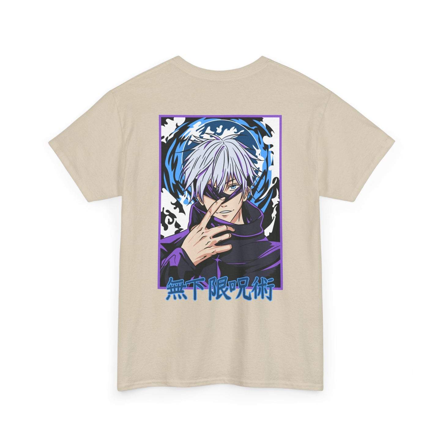 Jujutsu Kaisen Gojo Satoru Anime T-Shirt — Back Graphic & Japanese Logo