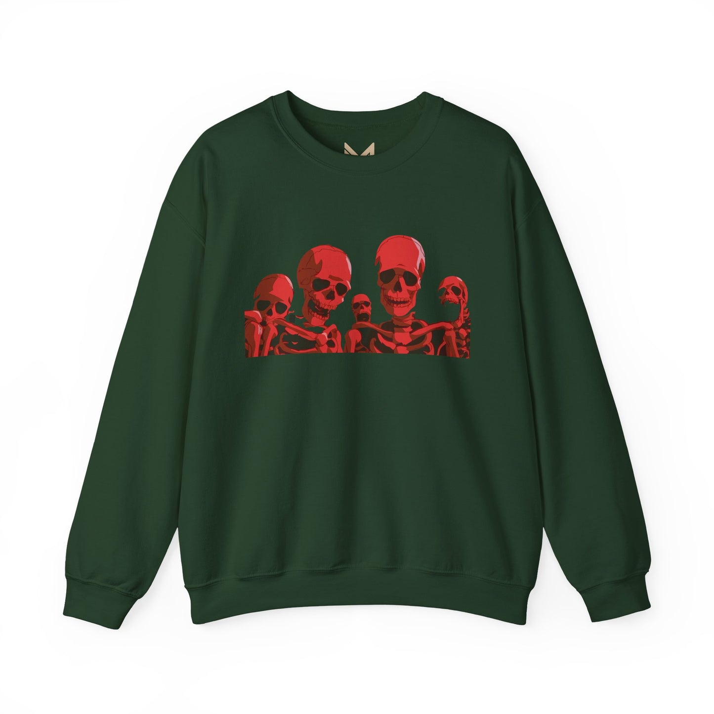 Red Skull Crewneck Sweatshirt Printify